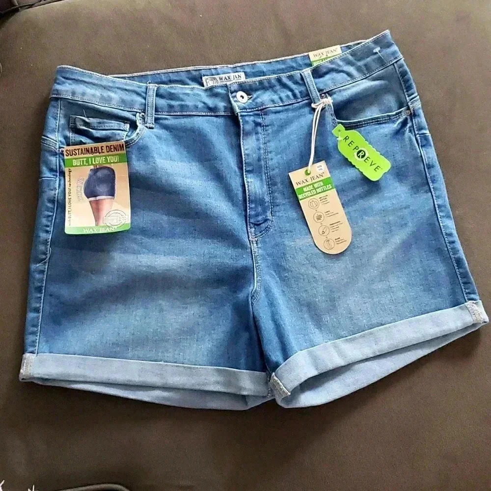 Retro 3X Slimming Stretch High Rise Pushup Denim Jean Shorts New